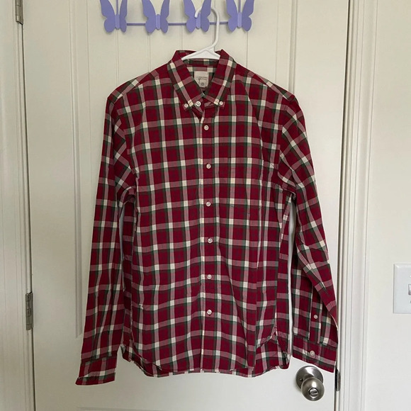 Vintage Lands’ End canvas men’s plaid‎ button down shirt — small - Picture 1 of 7